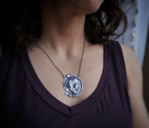 The Mama Bear Necklace with Amethyst