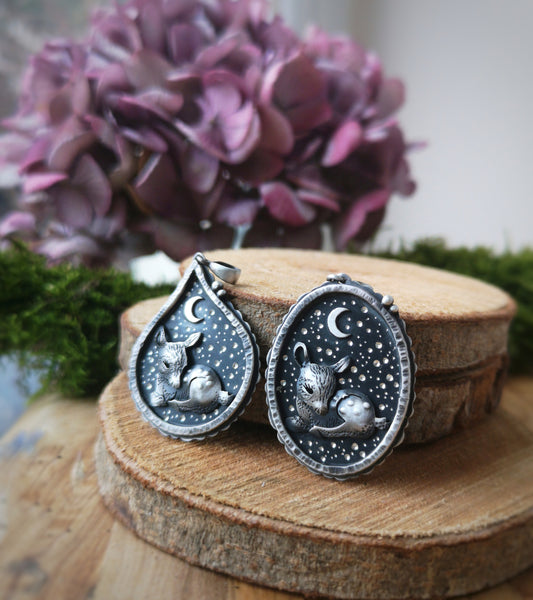 Two CUSTOM Fawn Necklaces