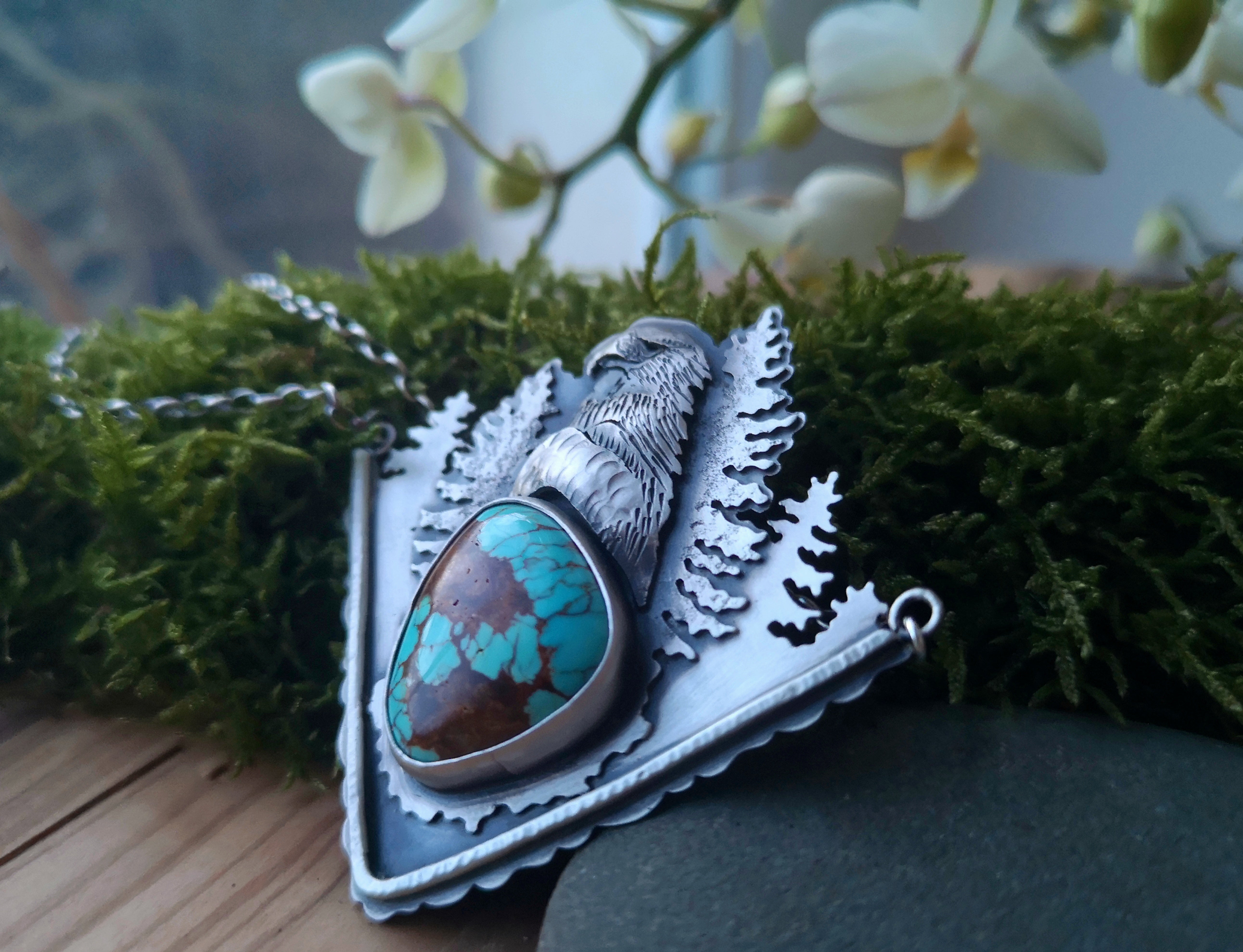 Thw Eagle Necklace - Number 8 Turquoise Necklace