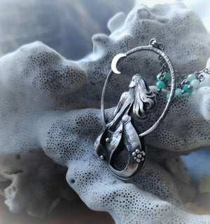 Angel of the Sea Necklace - Mermaid & Amazonite