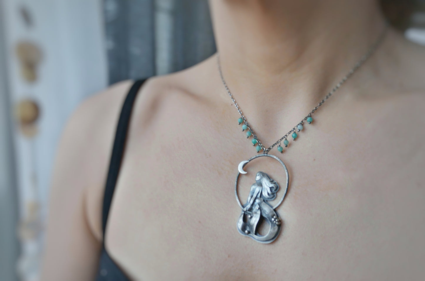 Angel of the Sea Necklace - Mermaid & Amazonite