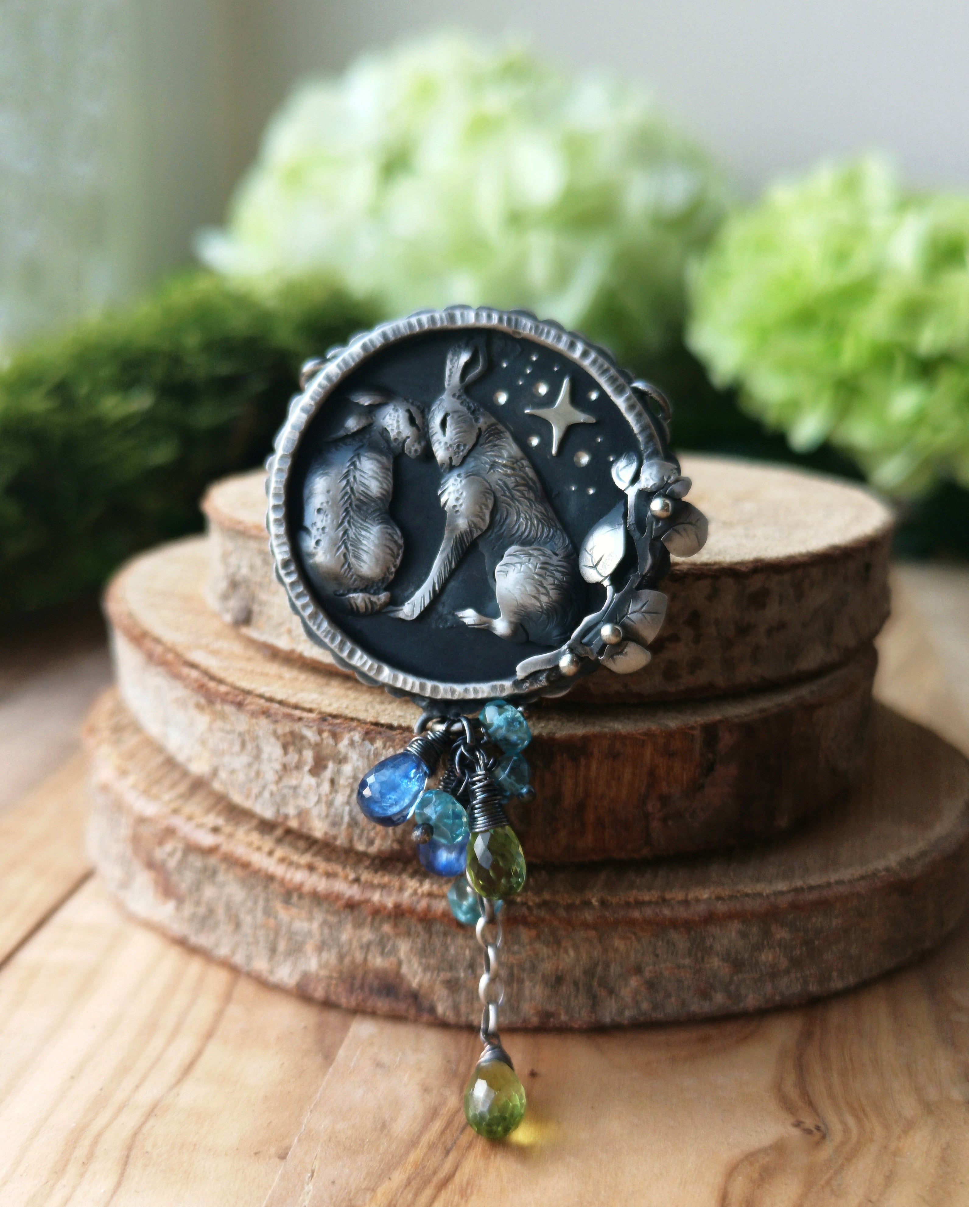 Soul Mates Necklace - Hares Shadowbox Necklace
