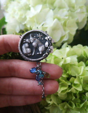 Soul Mates Necklace - Hares Shadowbox Necklace