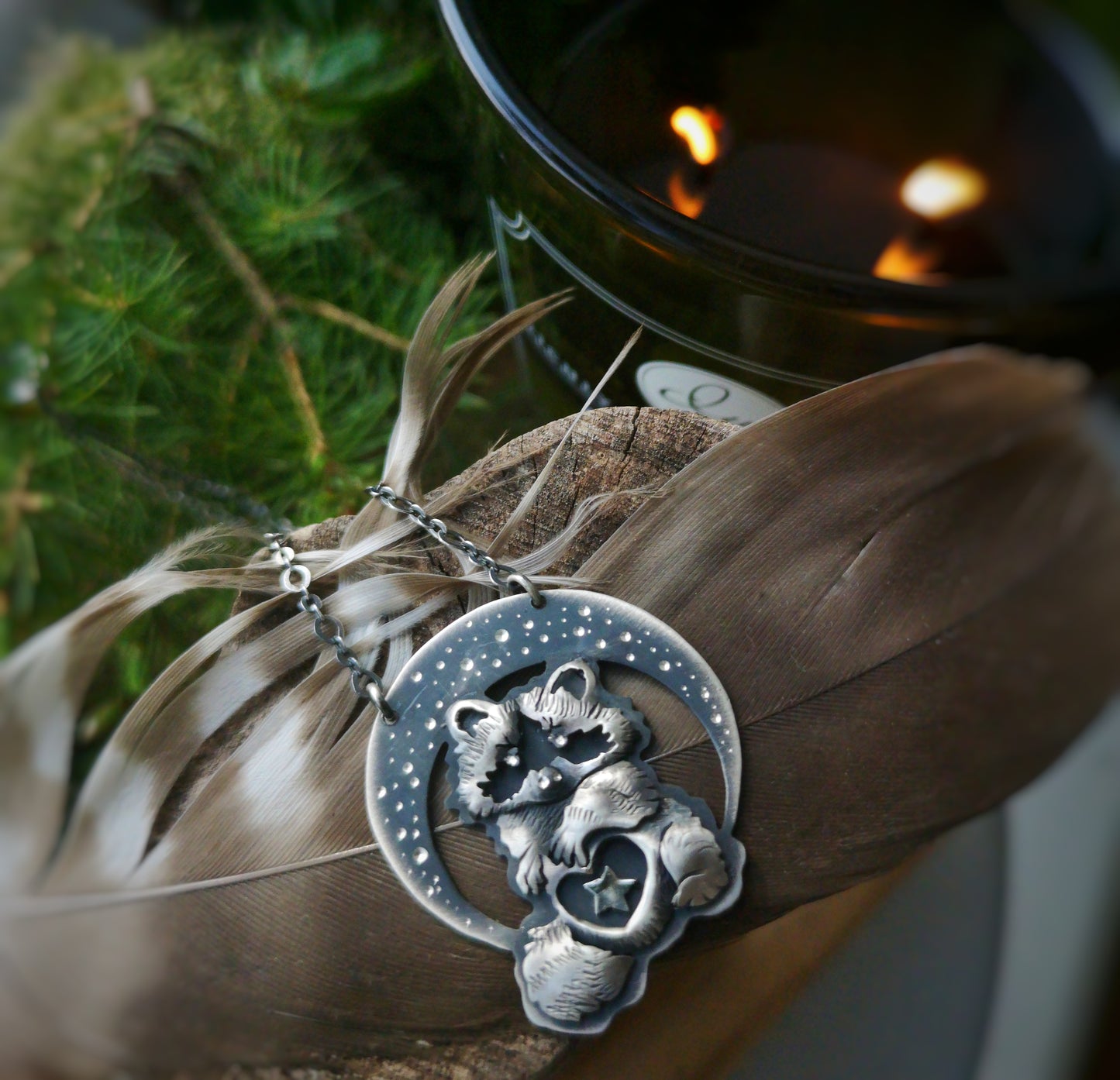 The Light Within Us - Raccoon Necklace