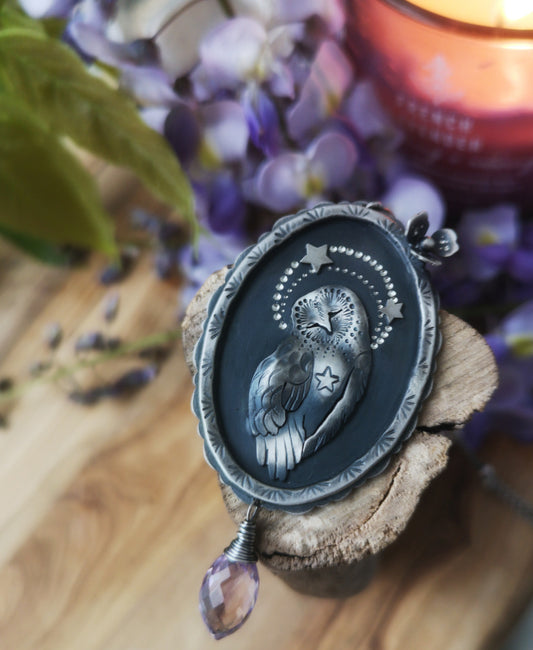 CUSTOM- The Healer Necklace - The Barn Owl Necklace