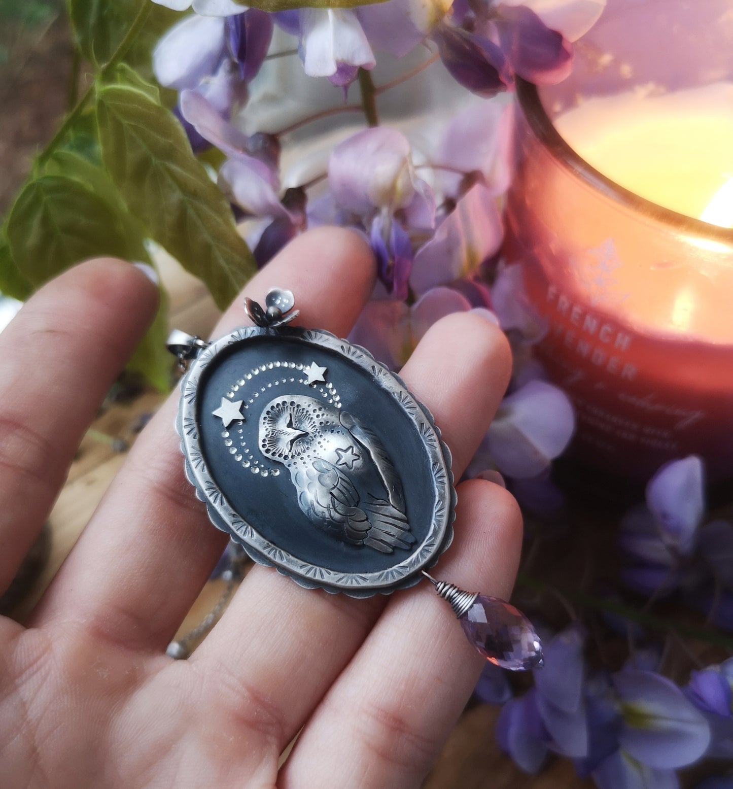 CUSTOM- The Healer Necklace - The Barn Owl Necklace