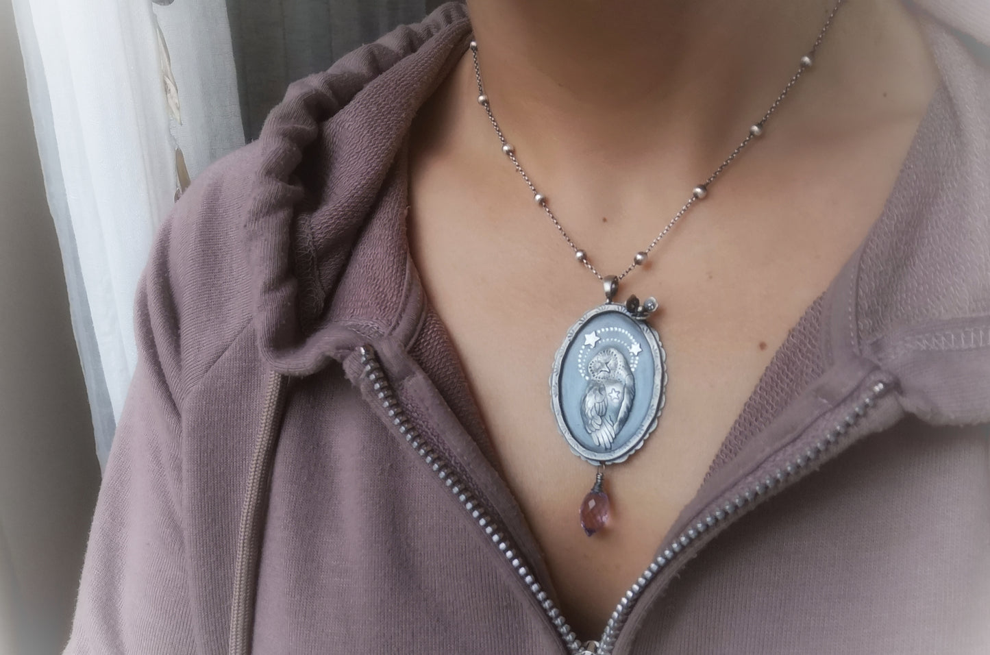 CUSTOM- The Healer Necklace - The Barn Owl Necklace