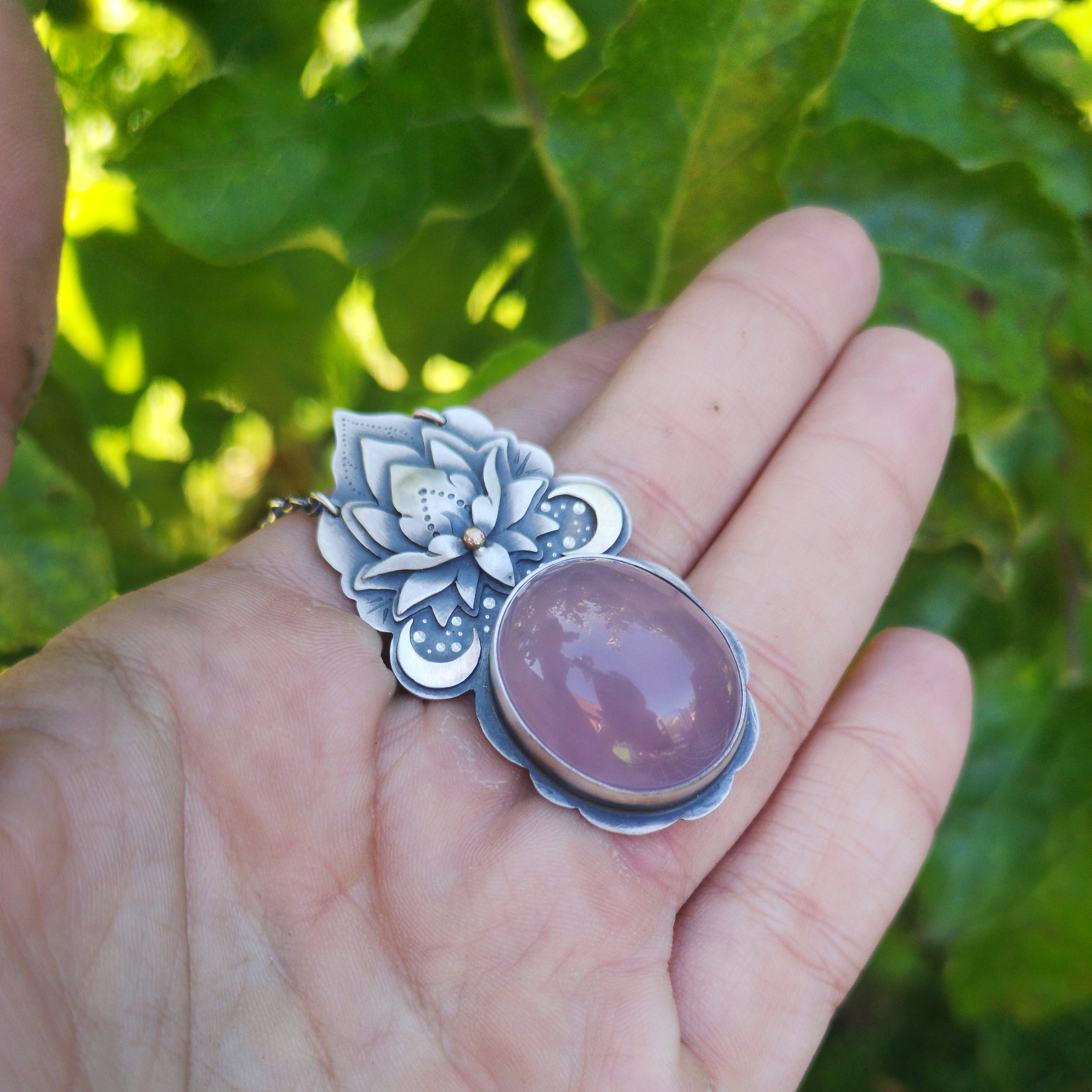 The Lotus Necklace - Holly Chalcedony Necklace