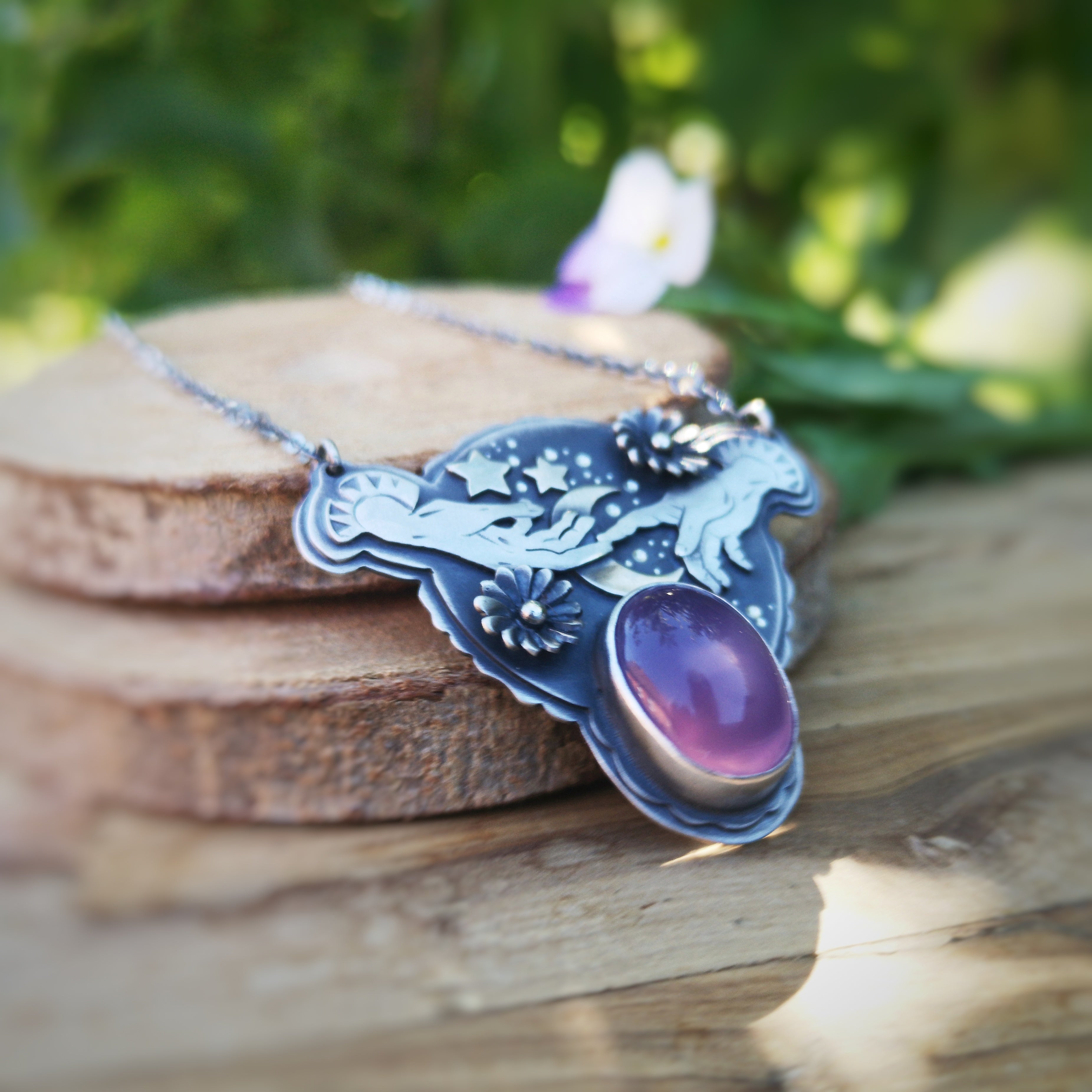 Look up at the Stars - Holly Chalcedony Necklace