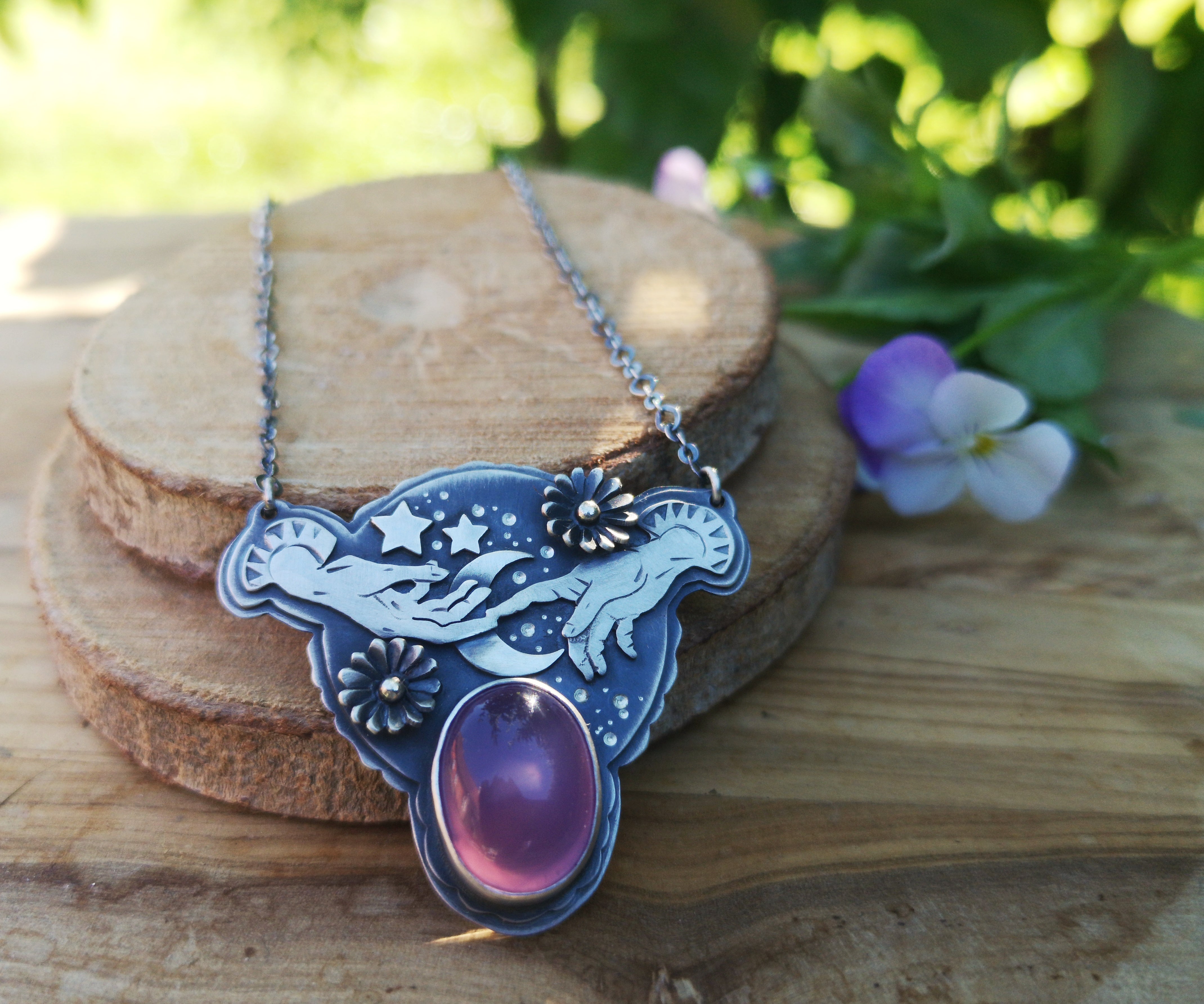 Look up at the Stars - Holly Chalcedony Necklace