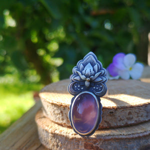 The Lotus Ring - Holly Chalcedony Ring 7 US