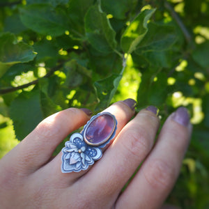 The Lotus Ring - Holly Chalcedony Ring 7 US