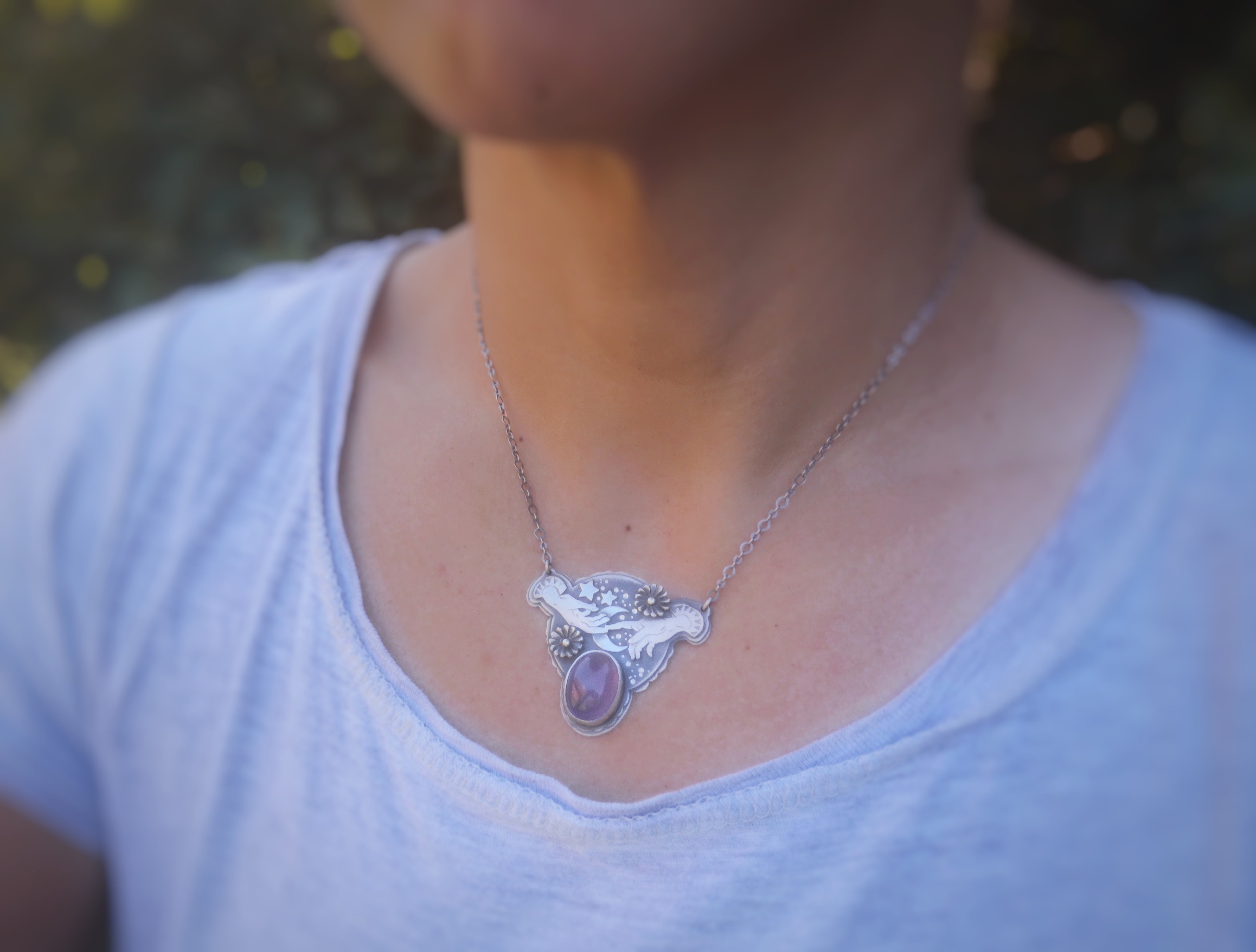 Look up at the Stars - Holly Chalcedony Necklace