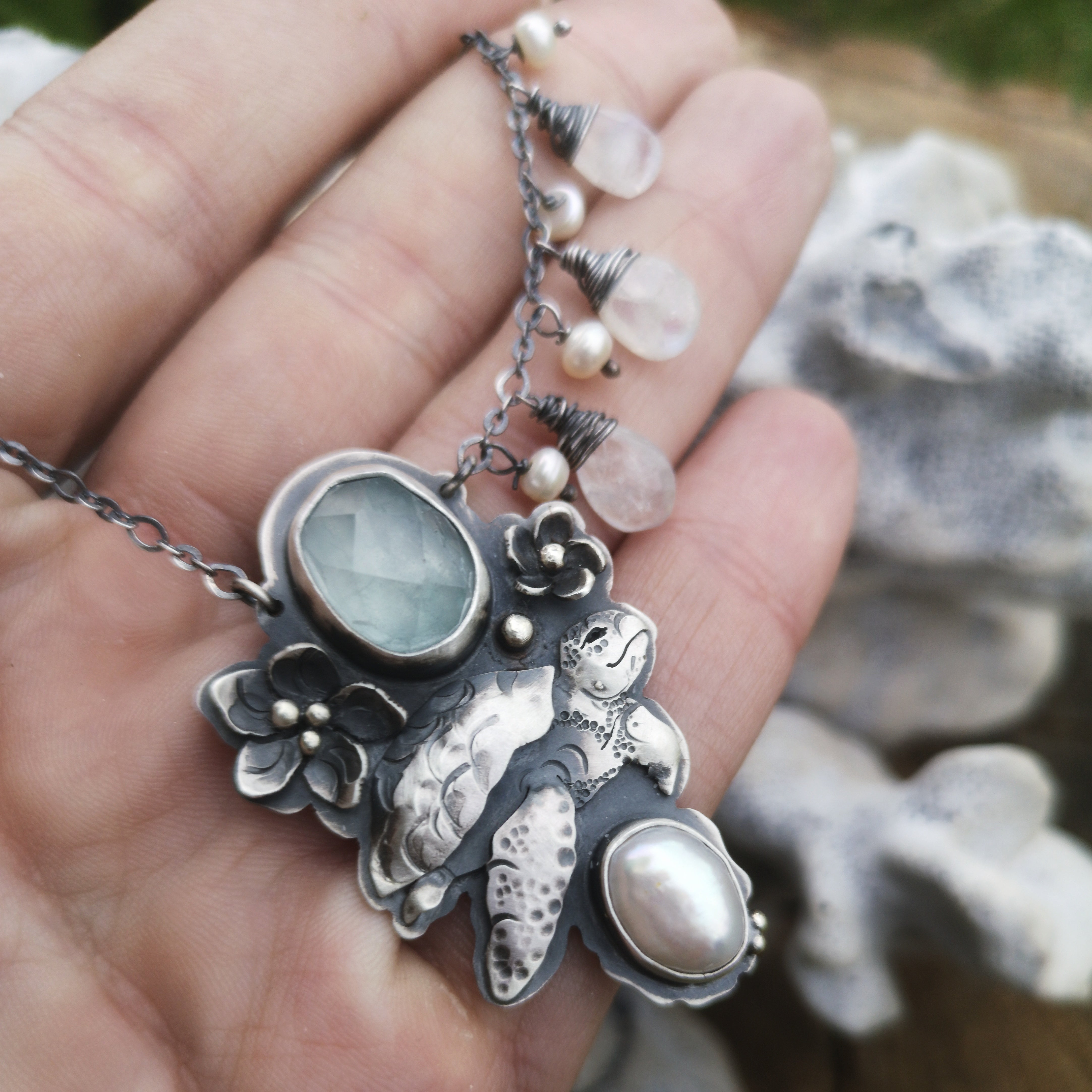 The Seafoam Necklace - Sea Turtle Necklace