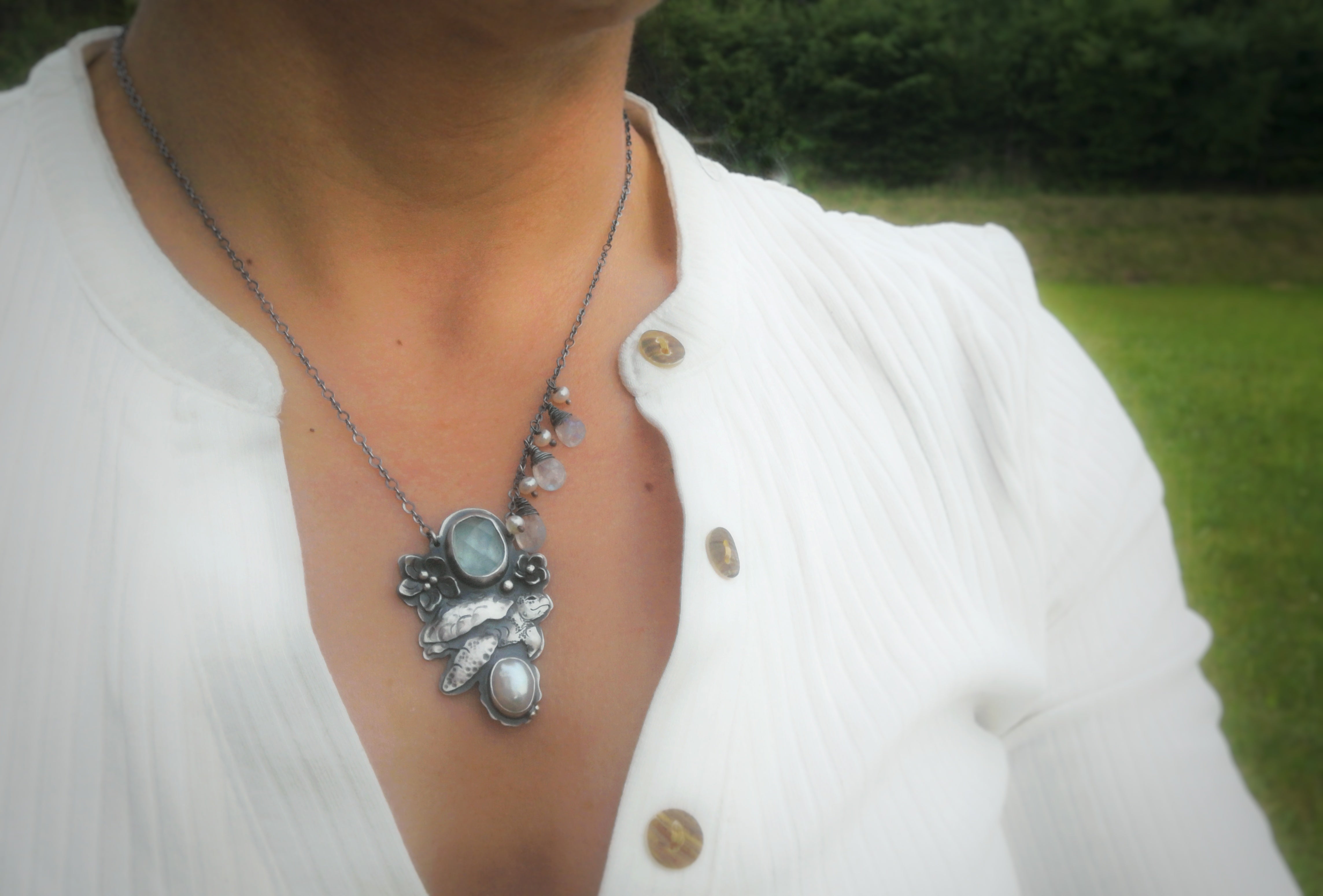 The Seafoam Necklace - Sea Turtle Necklace