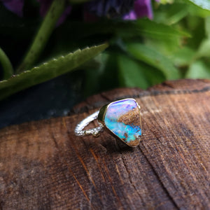 Copy of The Wonderland Ring - 22K Gold & Silver Australian Opal
