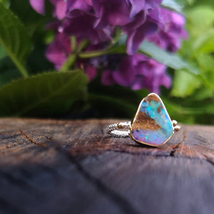 Copy of The Wonderland Ring - 22K Gold & Silver Australian Opal