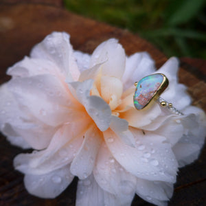 The Wonderland Ring - 22K Gold & Silver Australian Opal