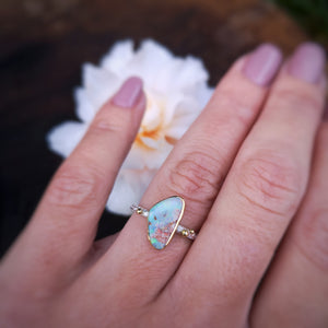 The Wonderland Ring - 22K Gold & Silver Australian Opal