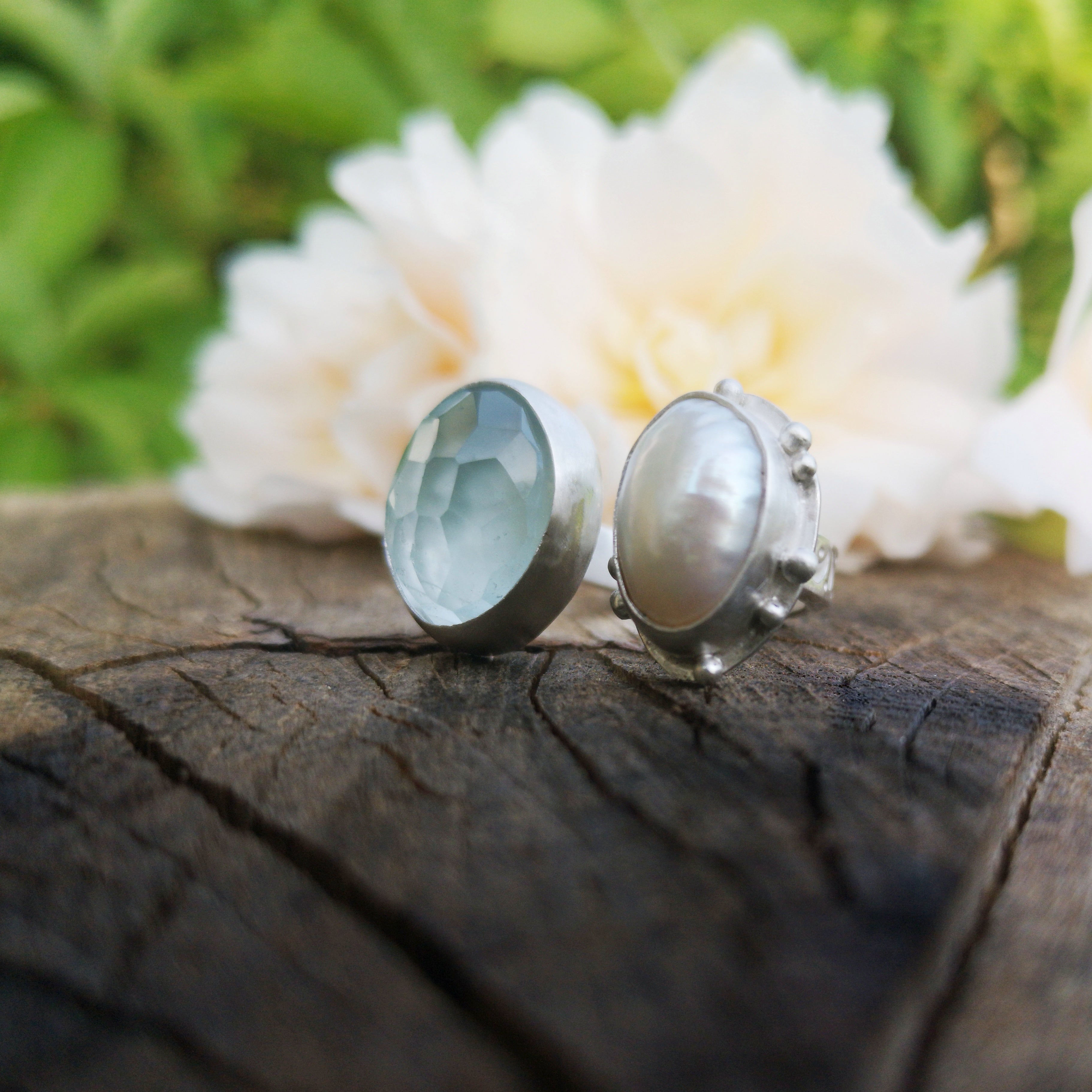 The Lake Ring - Aquamarine & Pearl