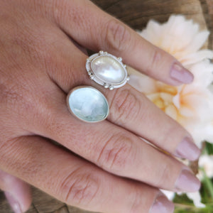 The Lake Ring - Aquamarine & Pearl