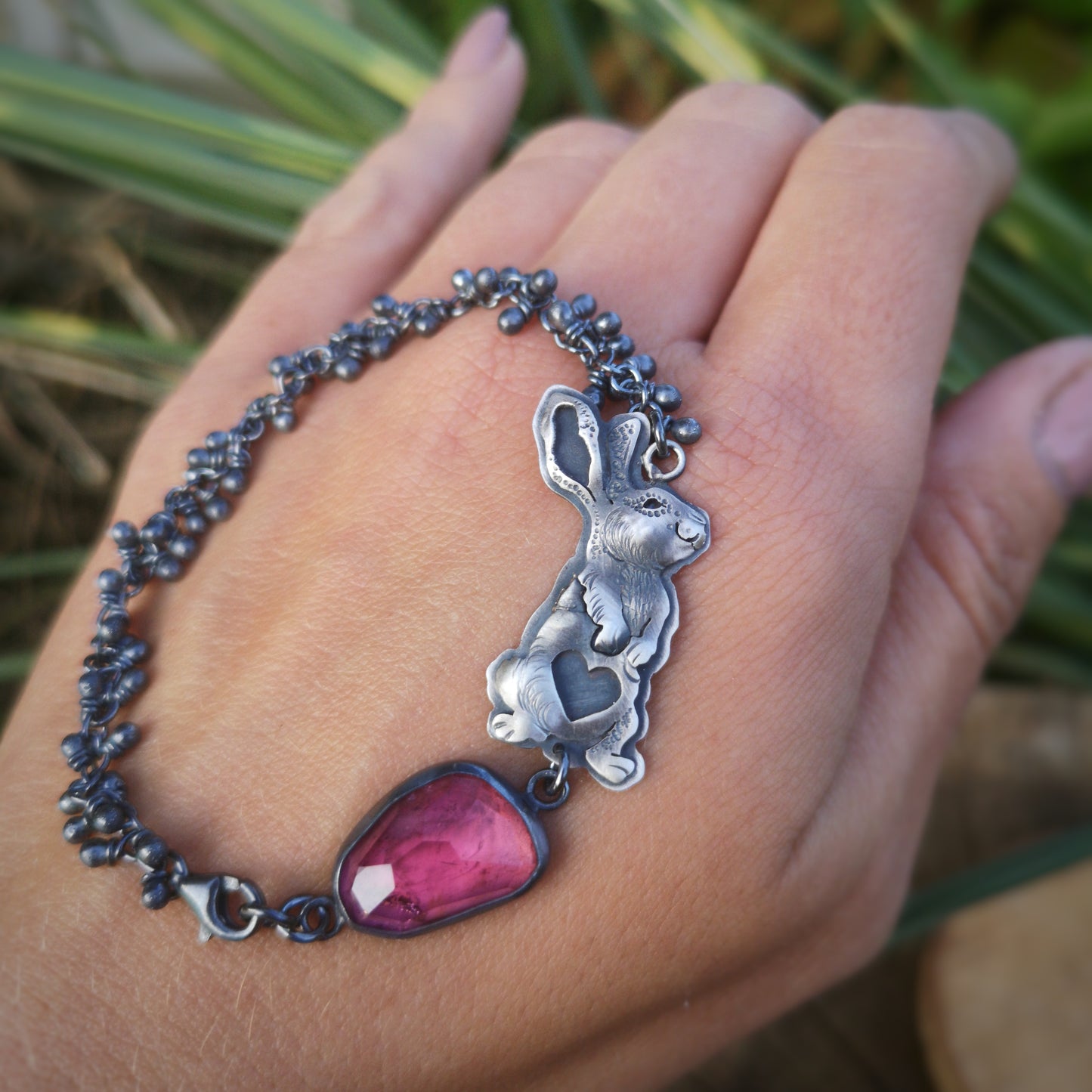 The Loving Rabbit Bracelet - Rabbit & Tourmaline