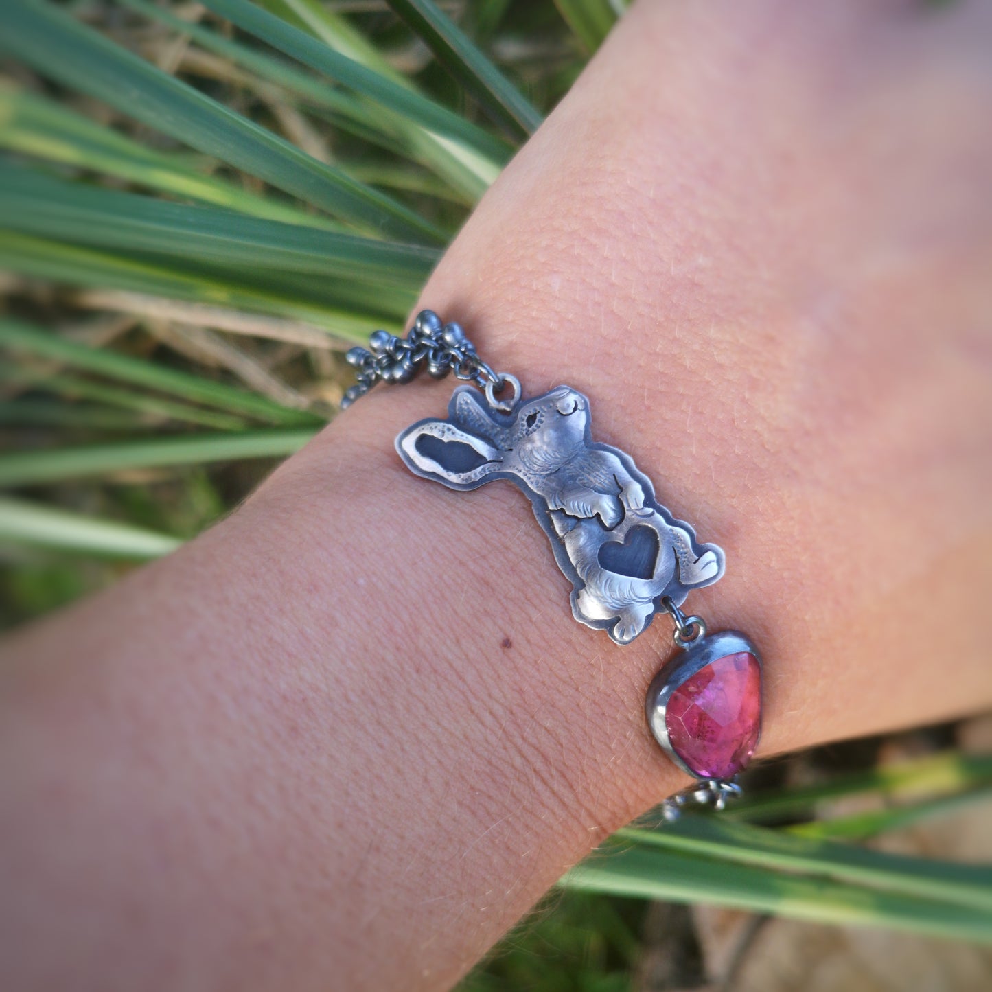The Loving Rabbit Bracelet - Rabbit & Tourmaline