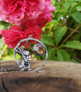 The Loving Rabbit Necklace - Rabbit & Tourmaline