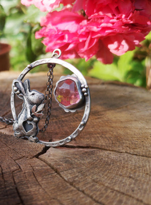 The Loving Rabbit Necklace - Rabbit & Tourmaline