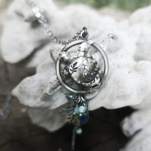 The Turtle & Hibiscus Lariat Necklace