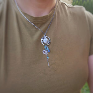 The Turtle & Hibiscus Lariat Necklace