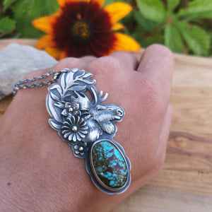 The Moose and Number Eight Turquoise Necklace