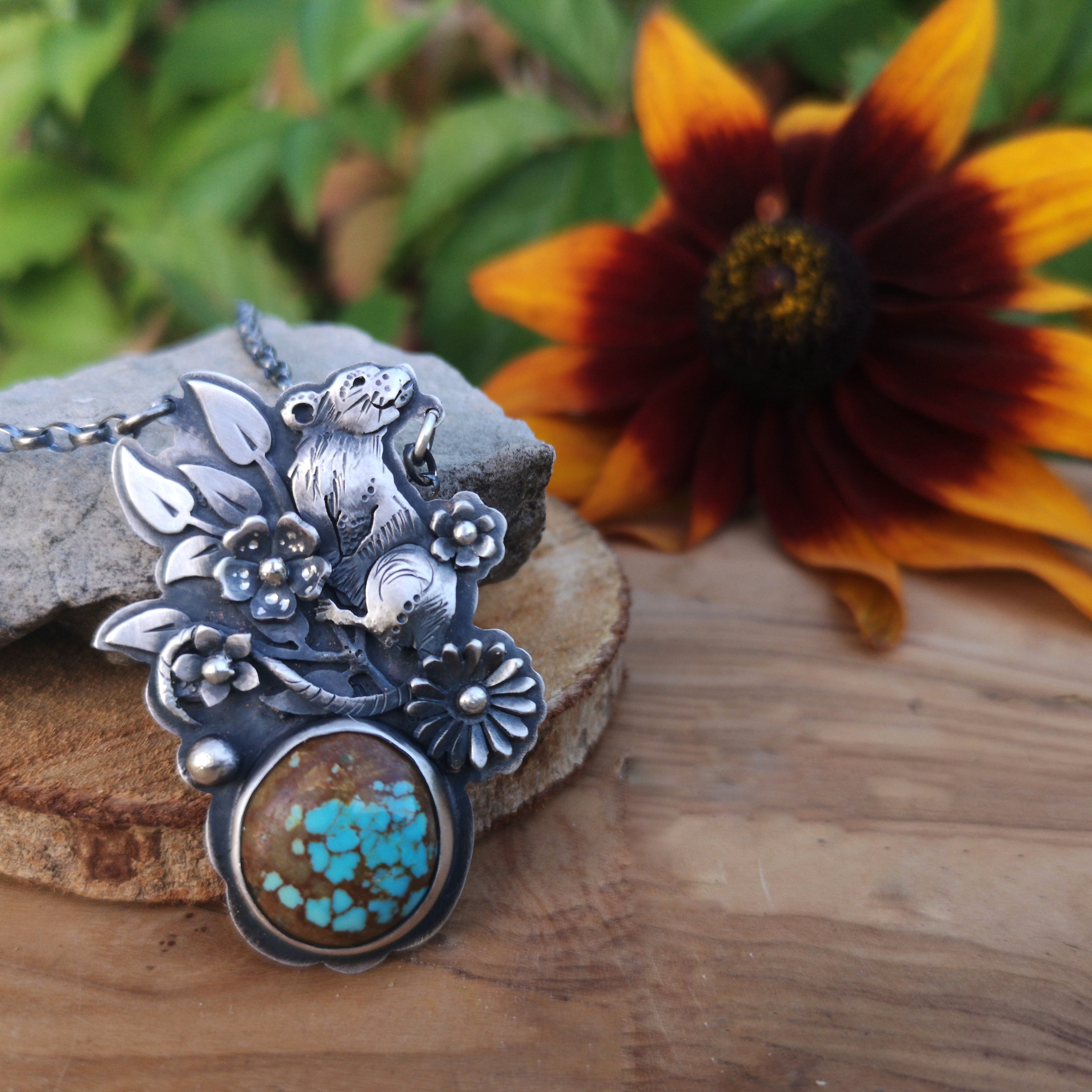 The Rat and Number Eight Turquoise Necklace