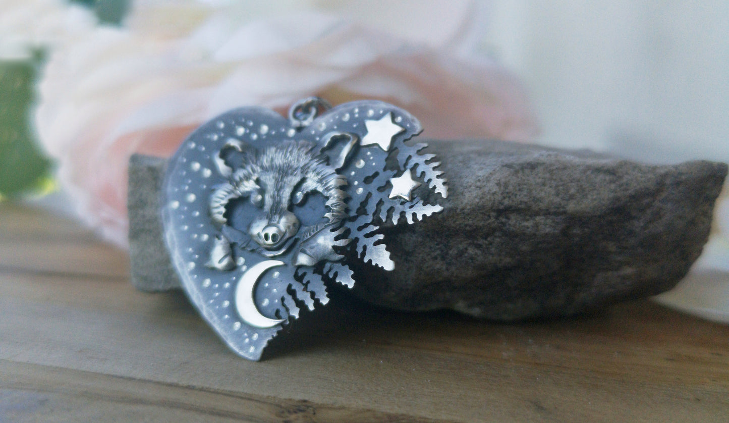 The Raccoon Heart Necklace