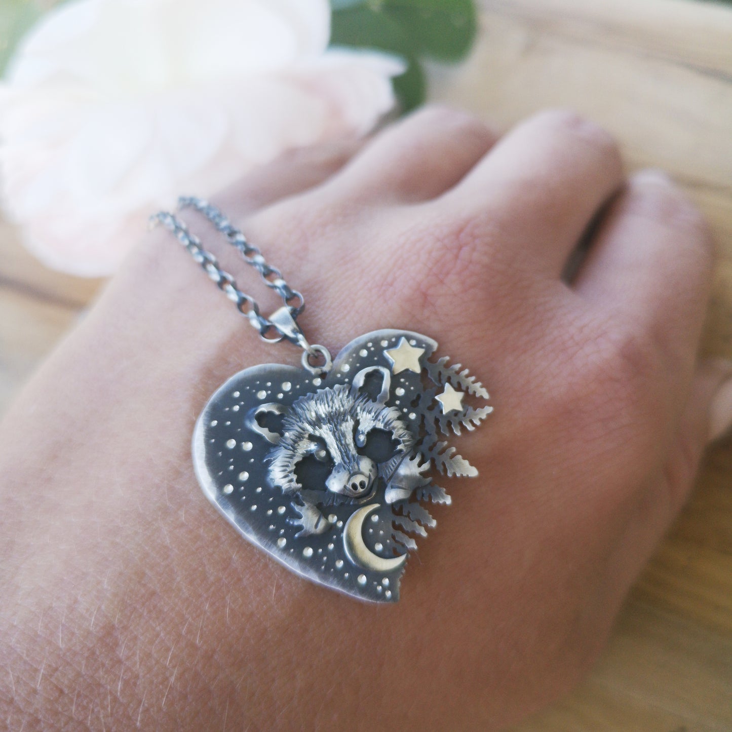 The Raccoon Heart Necklace