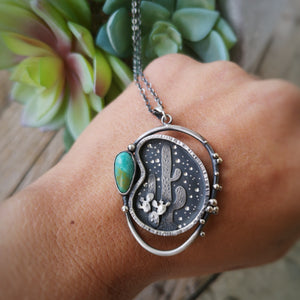 The Cactus Necklace with Hachita Turquoise