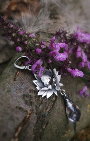 The Lotus Earrings - Pink Amethyst Earrings