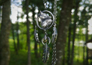 The Wolf Dreamcatcher Necklace - Citrine