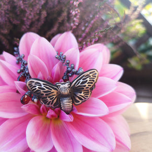 The Cicada Bracelet - Crimson Garnet