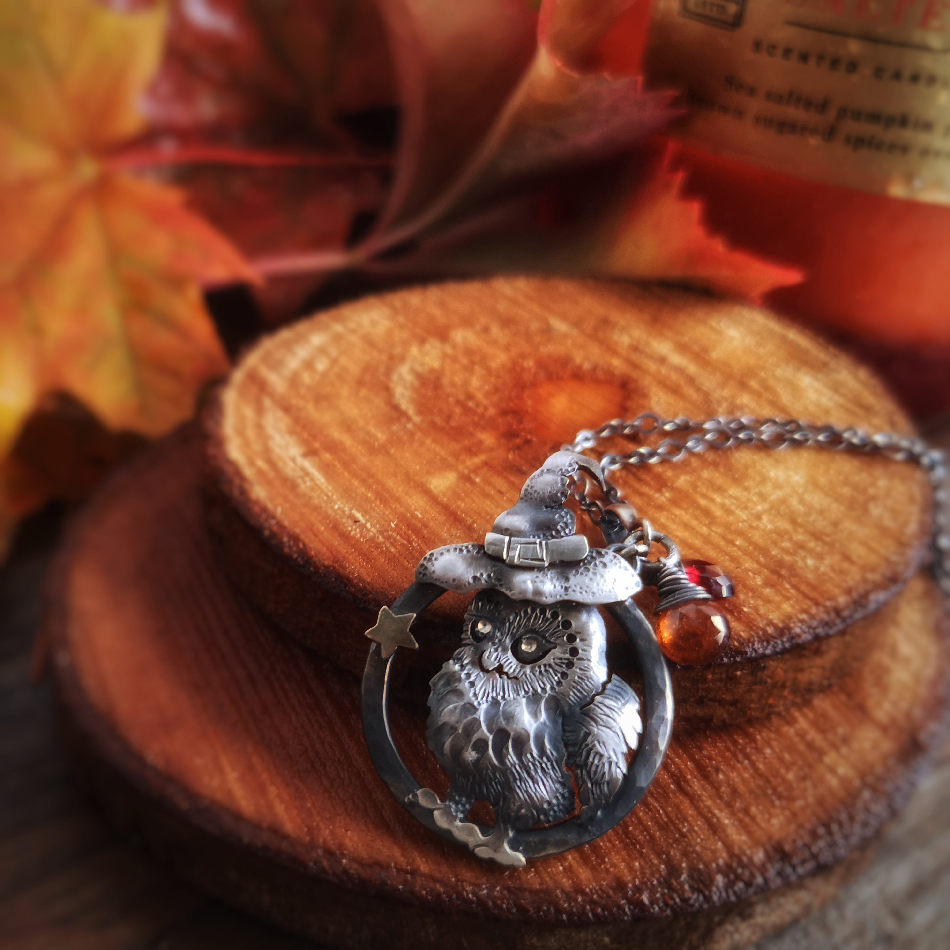 Hoot The Wizard - Halloween Owl Necklace