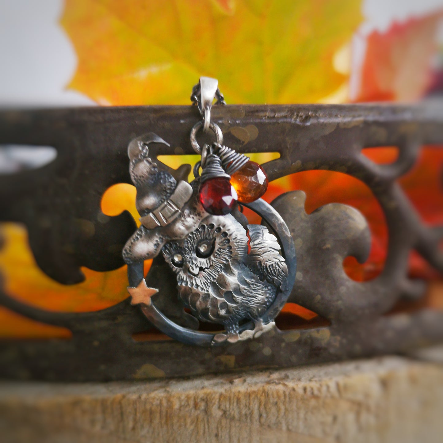 Hoot The Wizard - Halloween Owl Necklace