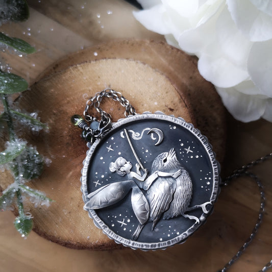 The Fairy & The Robin Bird Necklace
