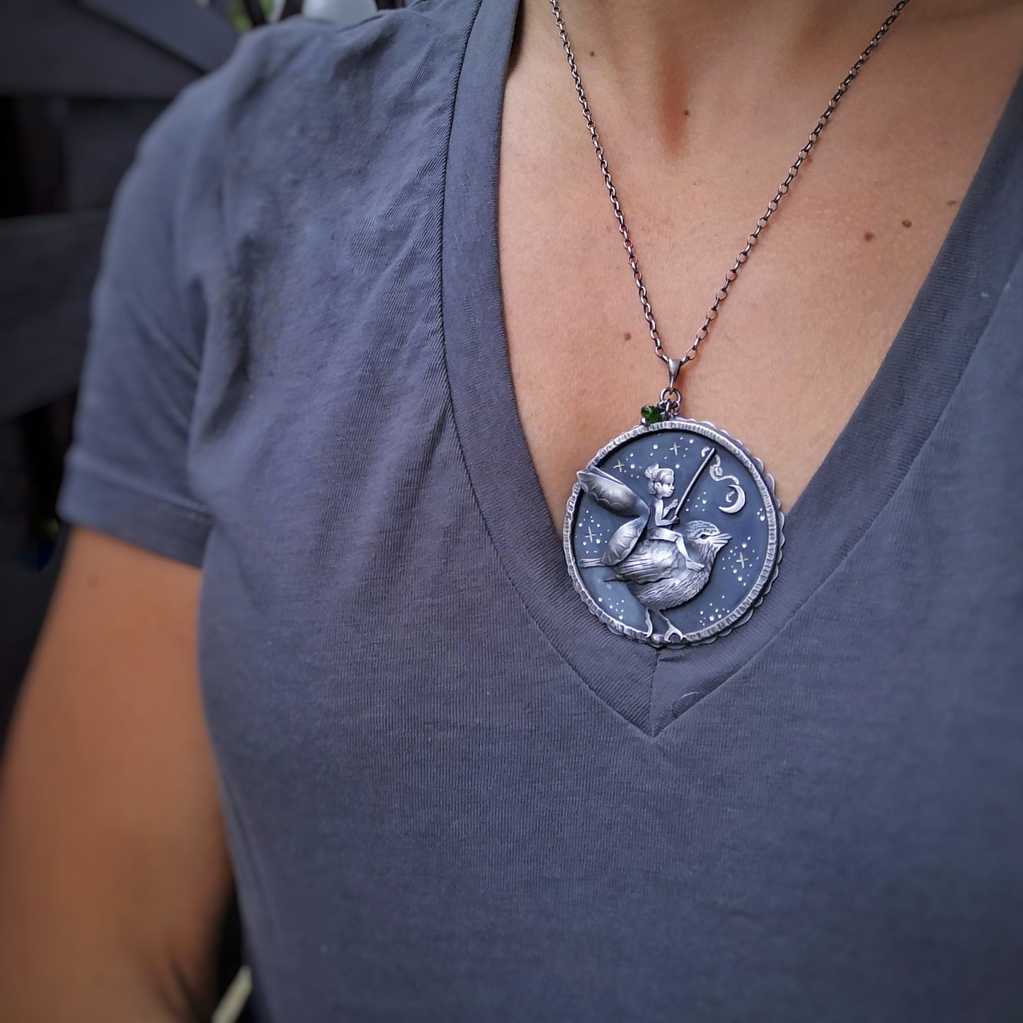 The Fairy & The Robin Bird Necklace