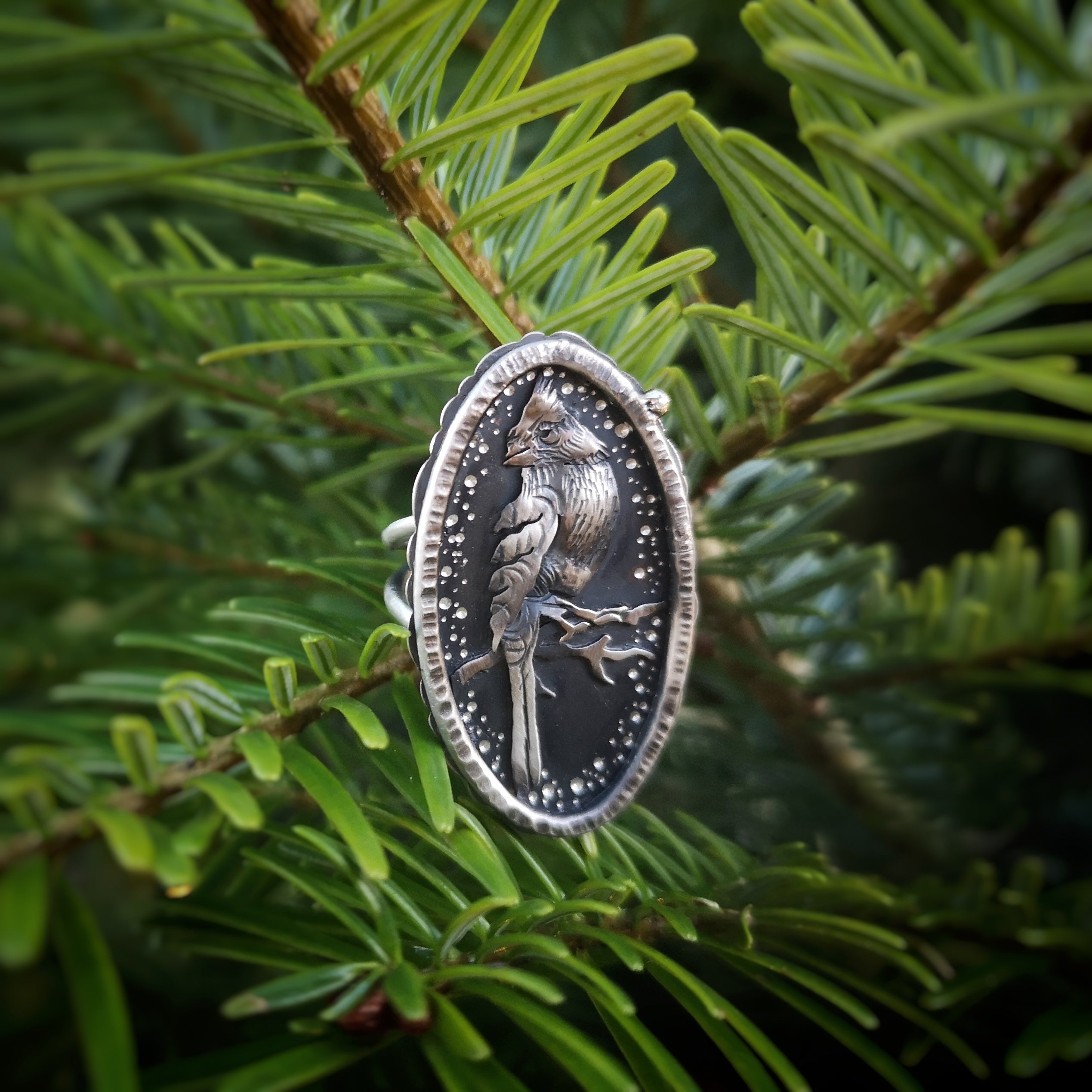 Spiritual Messenger Ring or Necklace --Red Cardinal Ring