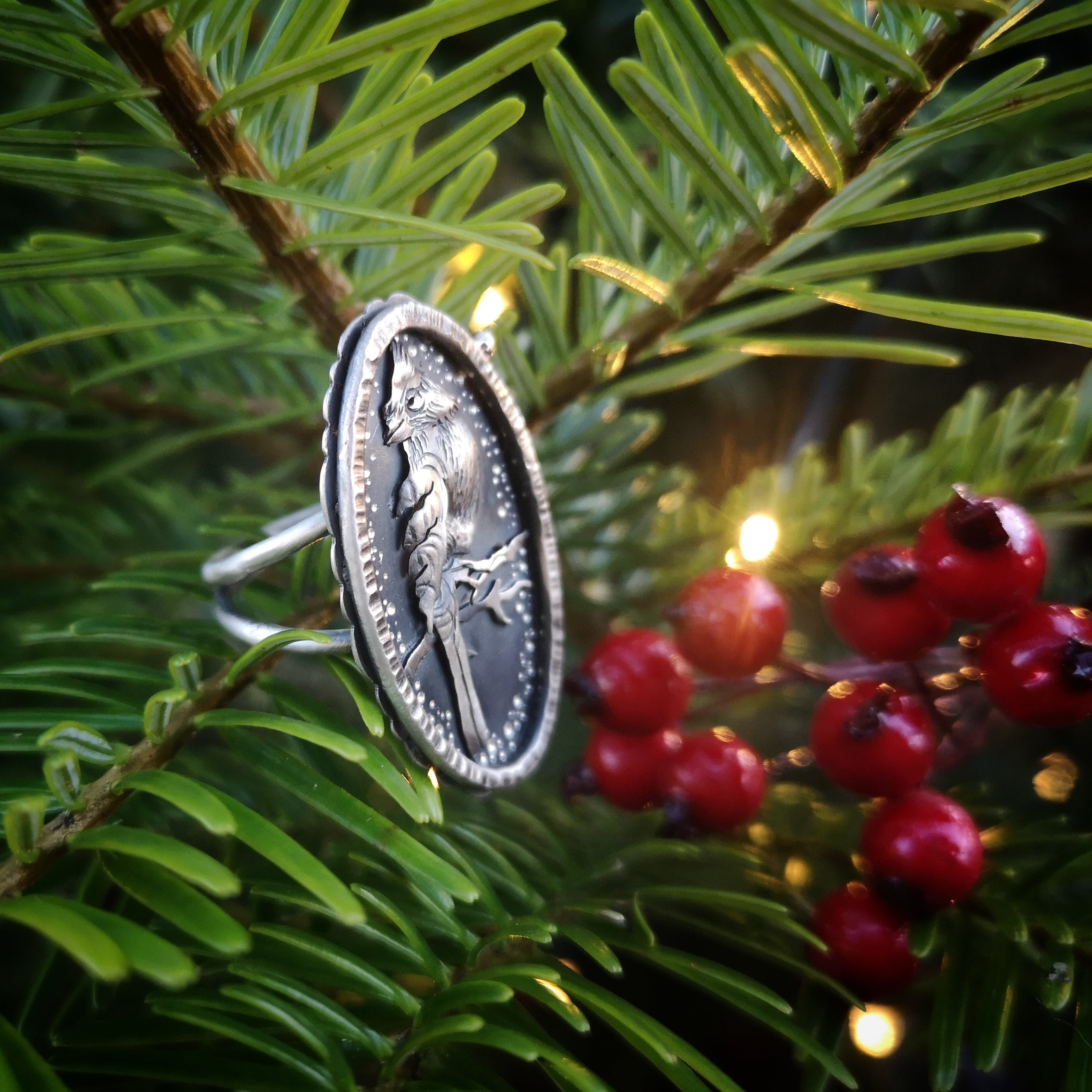 Spiritual Messenger Ring or Necklace --Red Cardinal Ring