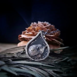 The Hedgehog Necklace- Drop Shadowbox Necklace