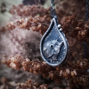 The Hedgehog Necklace- Drop Shadowbox Necklace