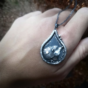 The Hedgehog Necklace- Drop Shadowbox Necklace