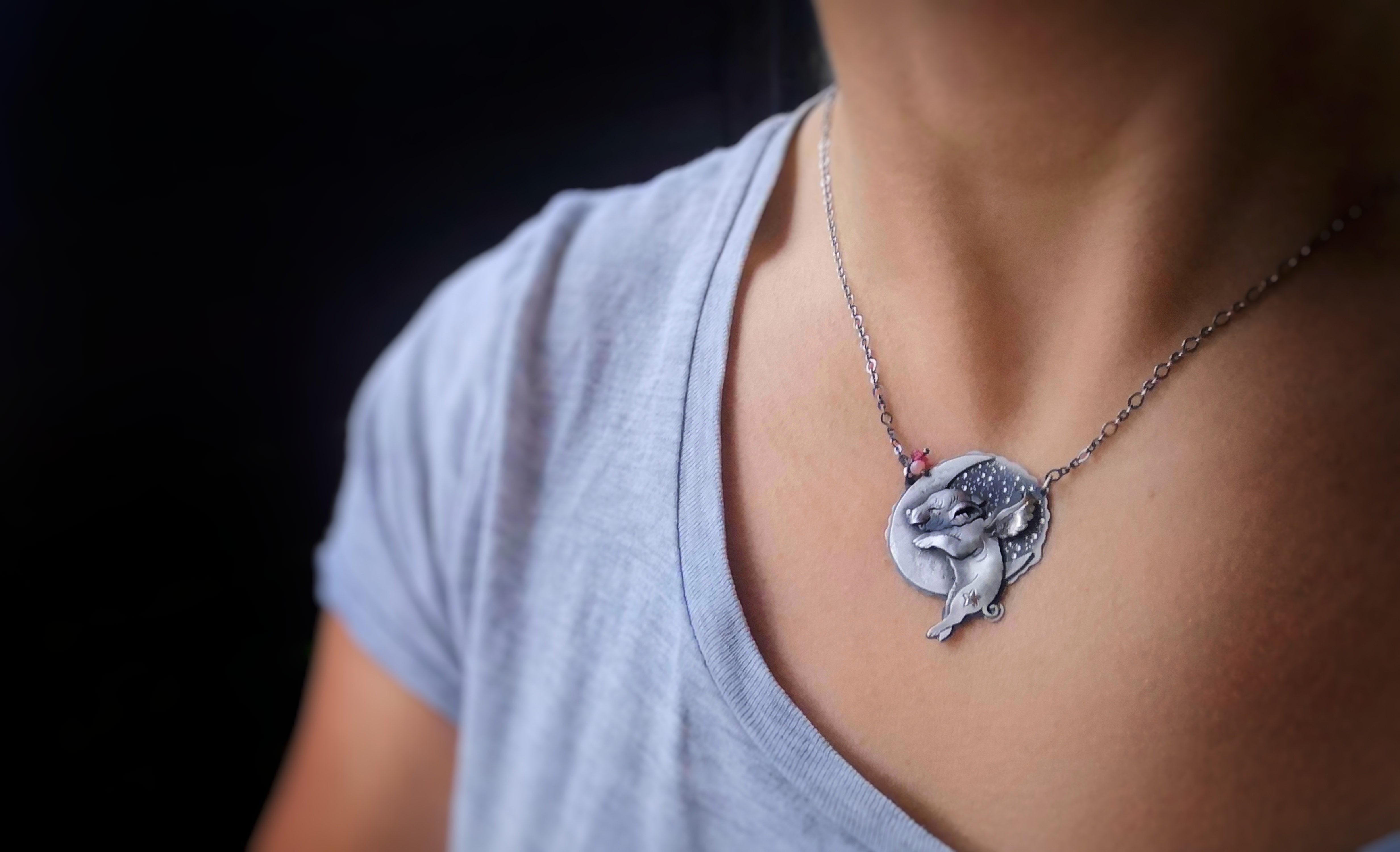 Believe in Yourself III - Winged Piglet Necklace