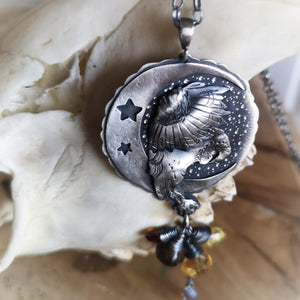 The Barn Owl Necklace II - Lariat Multistone Necklace